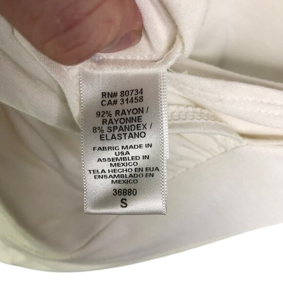 BCBG Maxazria Top Blouse Womens Small White Surplice Neckline Long Sleeve - Picture 6 of 6